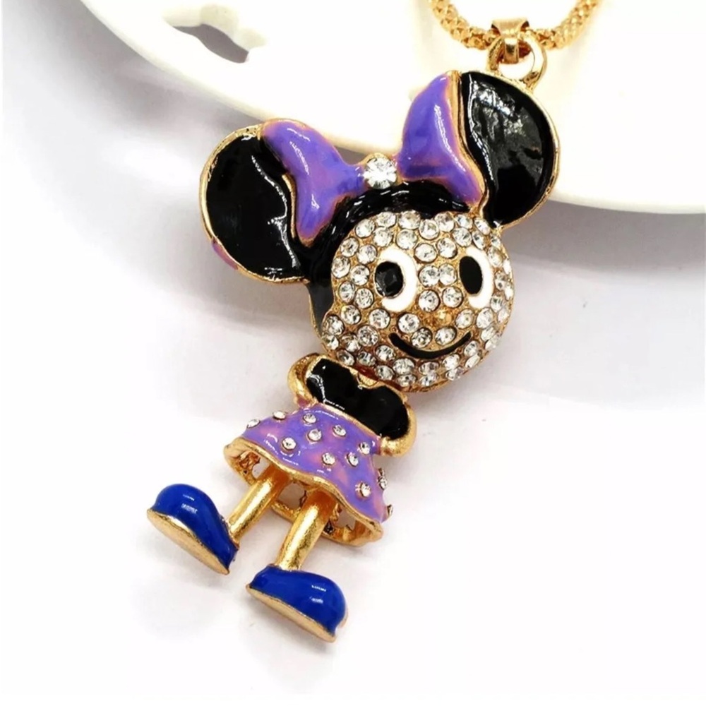 Lovely Mickey Mouse Purple Minnie Mouse Necklace